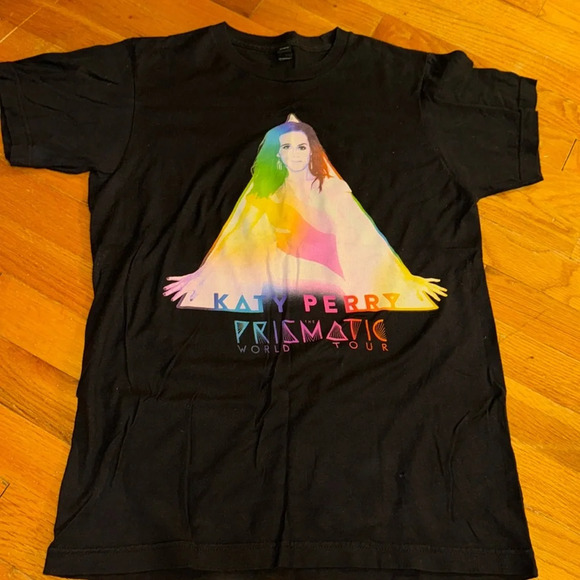 Katy Perry Prismatic World Tour Black Short Sleeve Concert Tee Unisex Sm Tultex - Picture 1 of 4